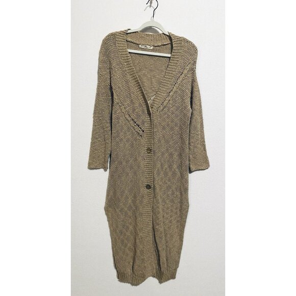 Natural Life Cardigan Sweater Womens XS/S Brown Long Line Cable Knit Cozy Comfy - Picture 1 of 7